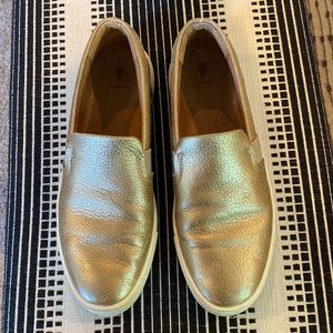 Frye Ivy Women’s gold loafers